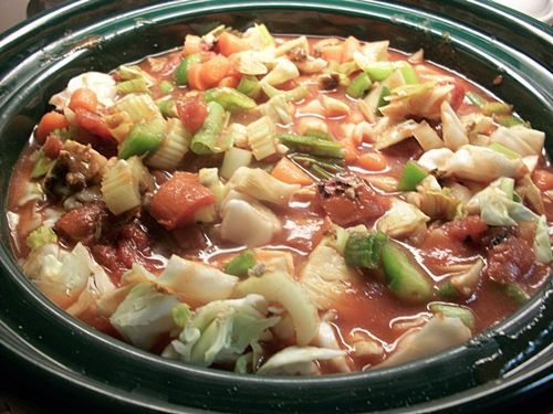 crockpot cabbage soup. I think this is for that cabbage soup diet, but it just looks yummy to me.
