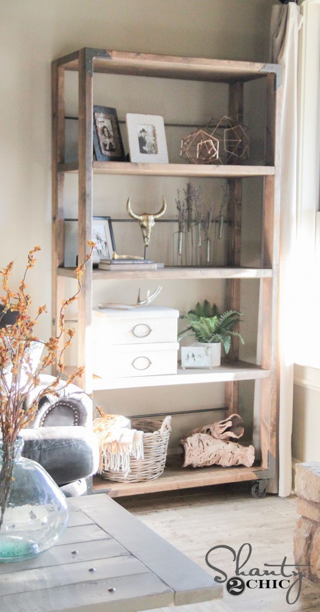 DIY Industrial Cart Bookcase | Shanty2Chic | Bloglovin’