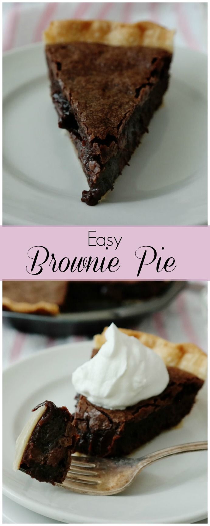 Easy Brownie Pie-taking brownies to the next level and creating an easy dessert-a flaky pie crust surrounds a rich brownie with a