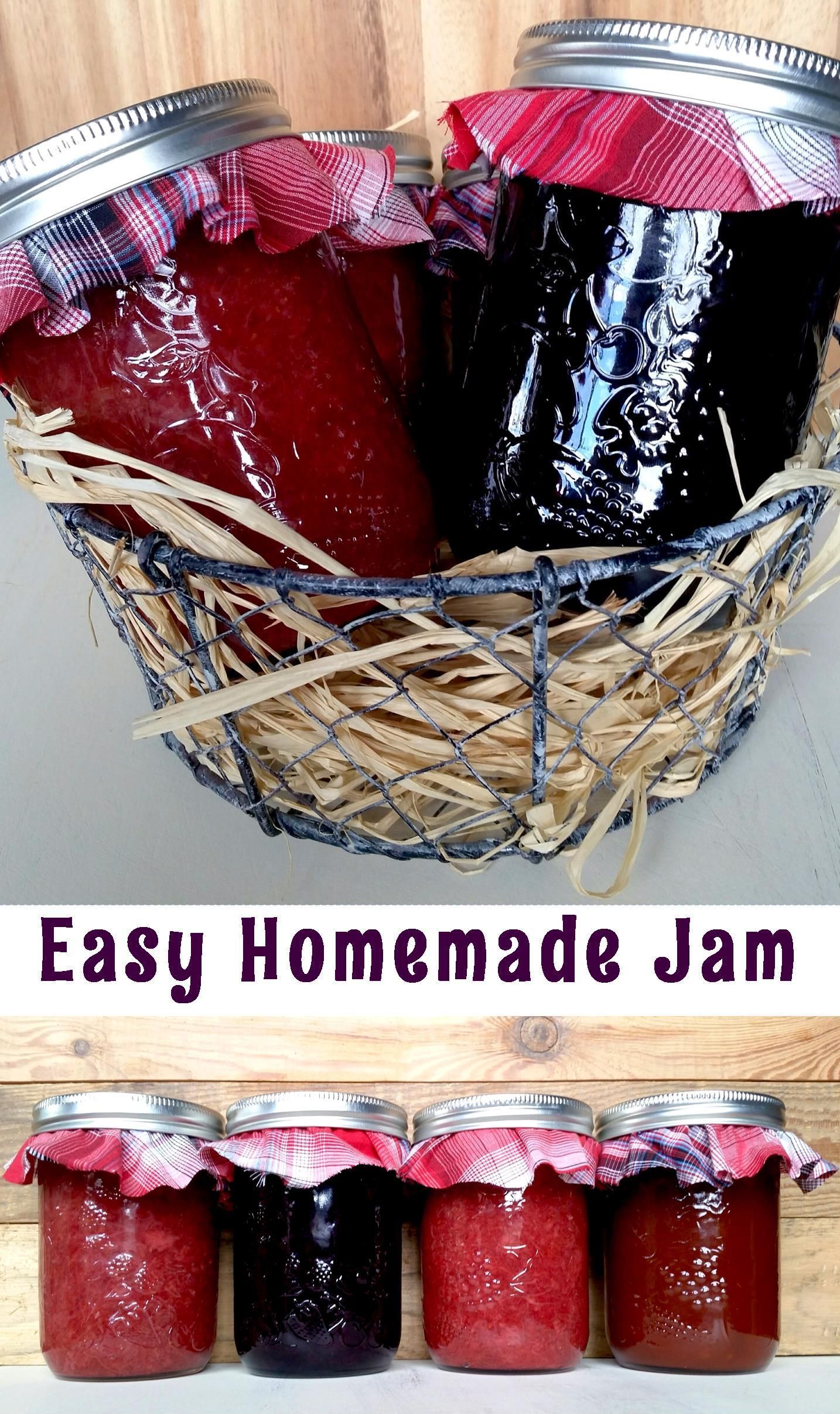 Easy homemade jam using only three ingredients. Any combination of fruit or berries will work for this recipe.