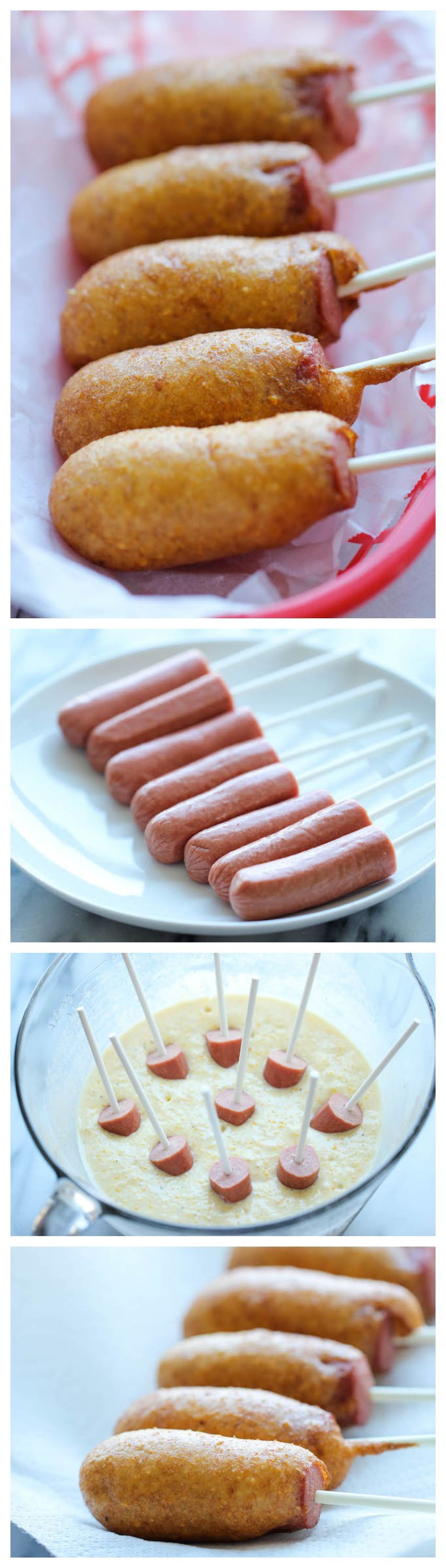 Easy Homemade Mini Corn Dogs – The easiest corn dogs you will ever make! Perfect as an after-school snack, game-day appetizer or