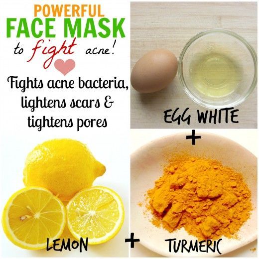 Egg white is a popular home remedy for beautiful skin. Coupled with lemon, which lightens scars & turmeric, which actively fights