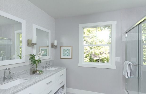 Essential gray for kitchen and dining room, maybe living room too and then the white for master bedroom.