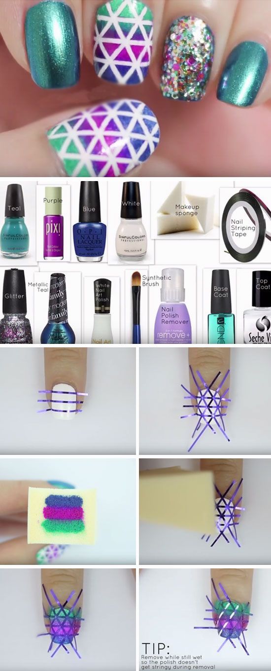 Geometric Nails | Click Pic for 27 DIY Christmas Nail Art Ideas for Short Nails | Easy Nail Designs Step by Step
