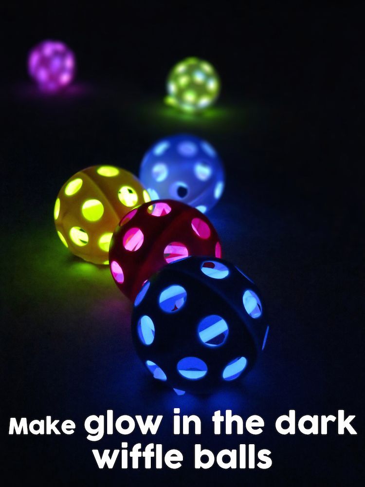 Glow in the Dark Wiffle Balls! An easy DIY craft idea or game for kids