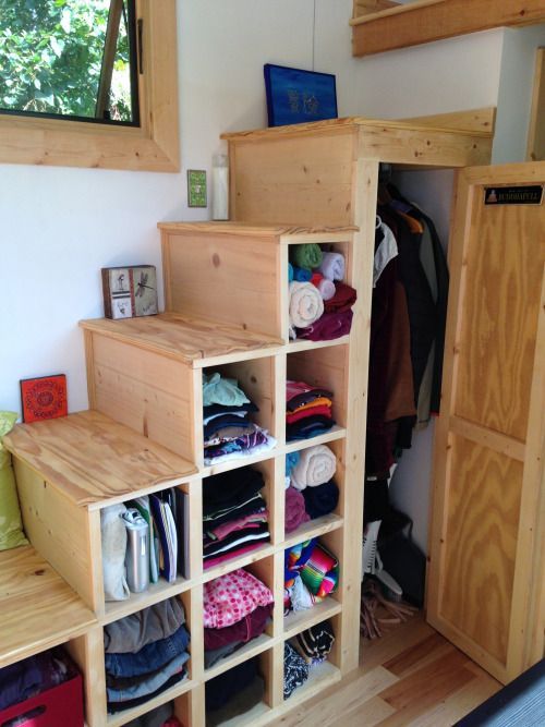 Good idea for tiny house stairs, which includes LOTS of storage. #TheCreativeCottage