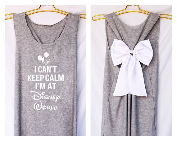 I’can keep calm i’m at Disney world Mickey Tank Premium with Bow : Workout Shirt – Keep Calm Shirt – Tank Top – Bow Shirt – Razor