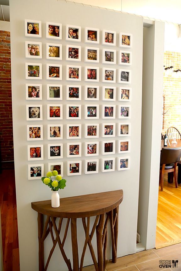 instagram wall. where to get the tiny frames + all! super great idea because you can switch photos in or out whenever you please!