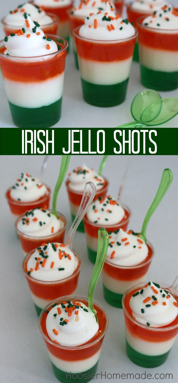 Irish Jello Shots – this fun St. Patrick’s Day Treat can be made with or without alcohol. A little goes a long way in making these