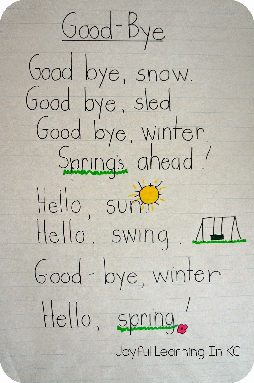 Joyful Learning In KC: Spring Poems for Shared Reading Time