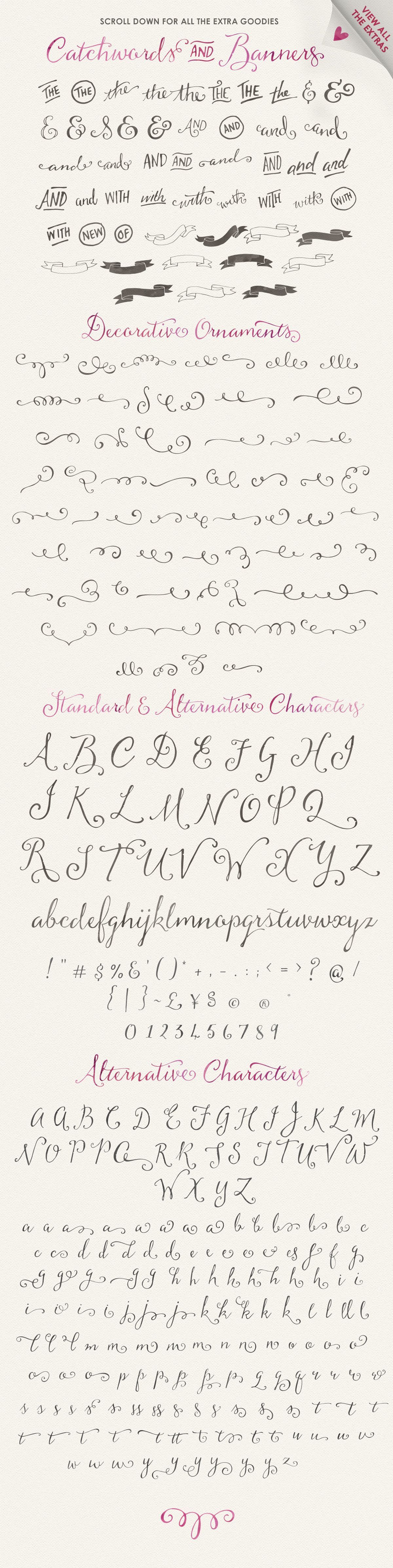 **JUST UPDATED** – To include even **more** extras **AND a Sweet Bonus pack of goodies**:) — This font is so incredibly