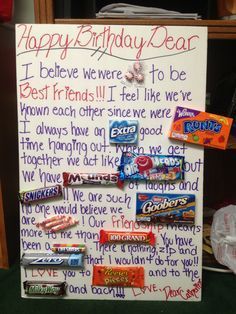 letter ideas with candy for best friend