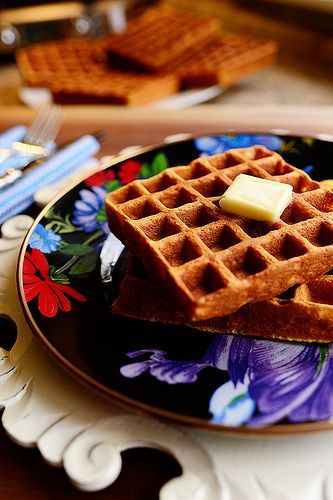 Light and crispy waffles! I could eat them for breakfast, lunch…or dinner.