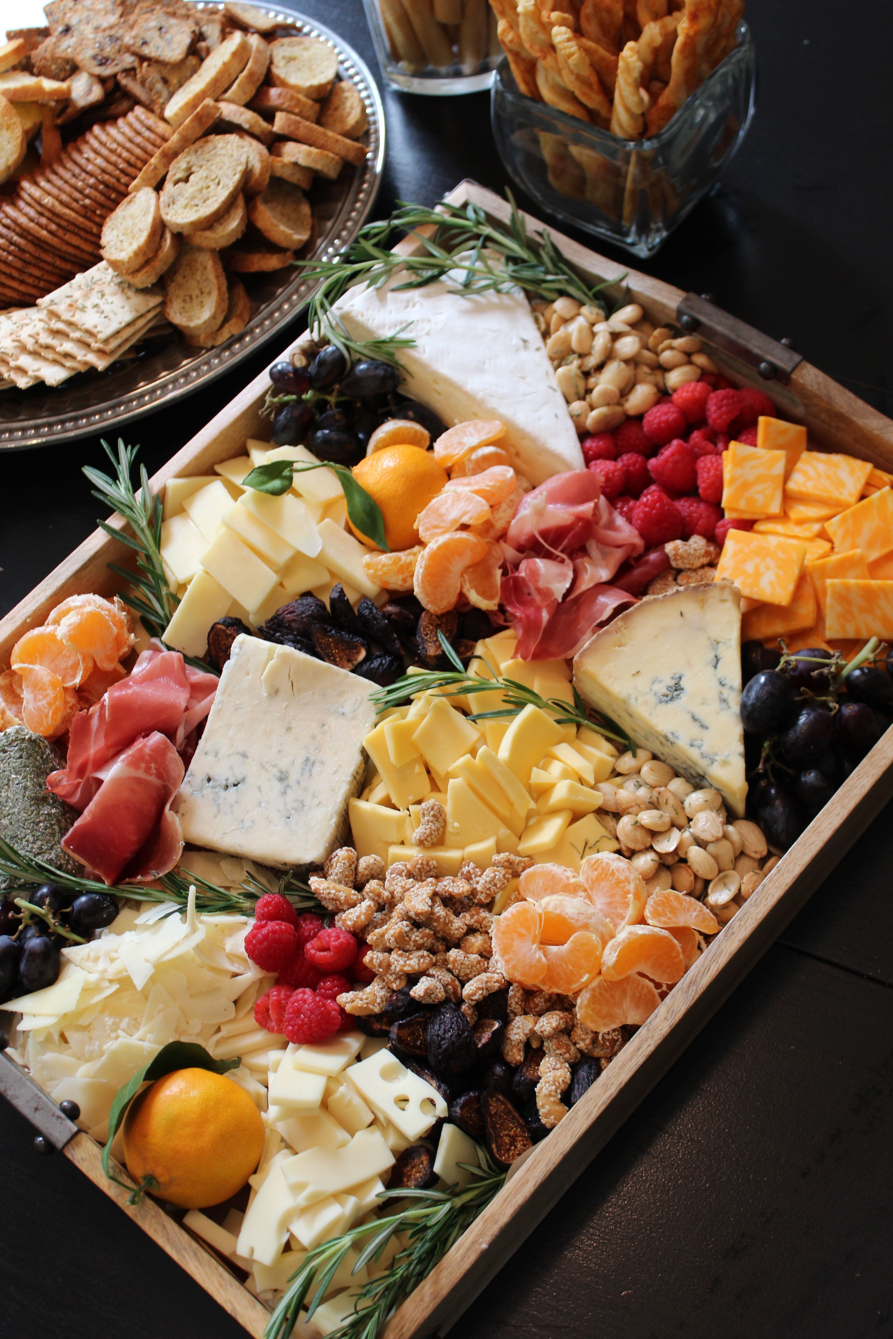 Look at this amazing rustic cheese and fruit tray…
