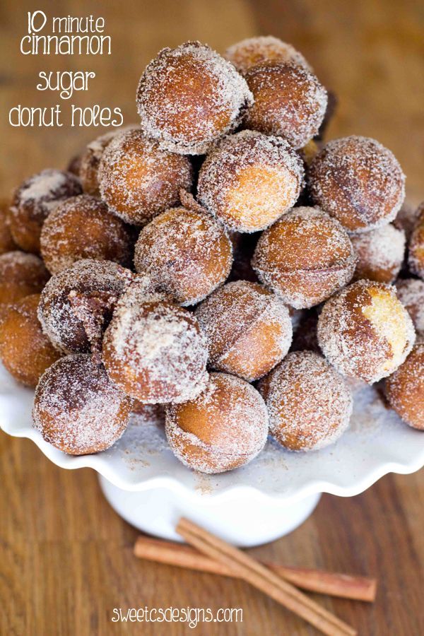 Make delicious cinnamon sugar baked donut holes… tastes just like the ones you get at a concession stand and they only take 10