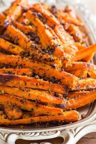 OMG!!!!! do I hear a yum? Pesto Roasted Carrot Fries – Overtime Cook