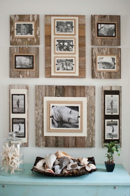 Reclaimed Wood 22 X 22 Frame 8 X 10 Photo- Brown – Classy Country. Distressed frame wall collage