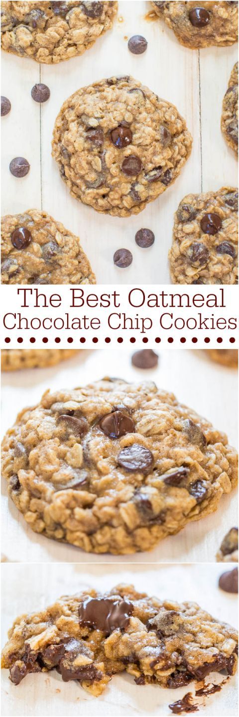The Best Oatmeal Chocolate Chip Cookies – Soft, chewy, loaded with chocolate, and they turn out perfectly every time! Totally