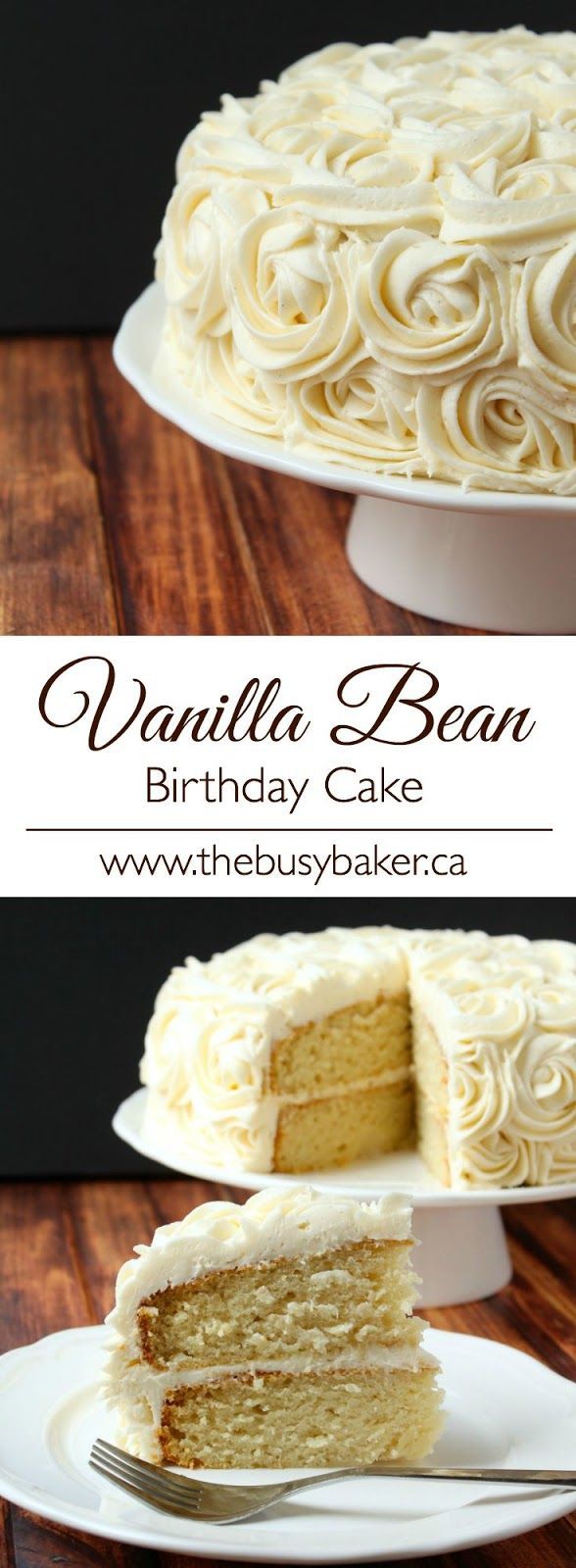 The Busy Baker: Vanilla Bean Birthday Cake. This is the best vanilla cake and the creamiest vanilla frosting ever!!