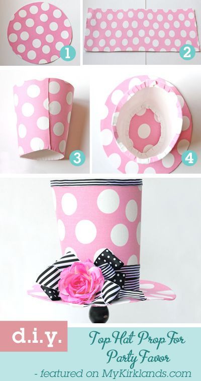 This would be super cute for a Mad Hatter Tea/Unbirthday party!    Top Hat Party Favor courtesy of @Kirklands and @DesignDazzle.