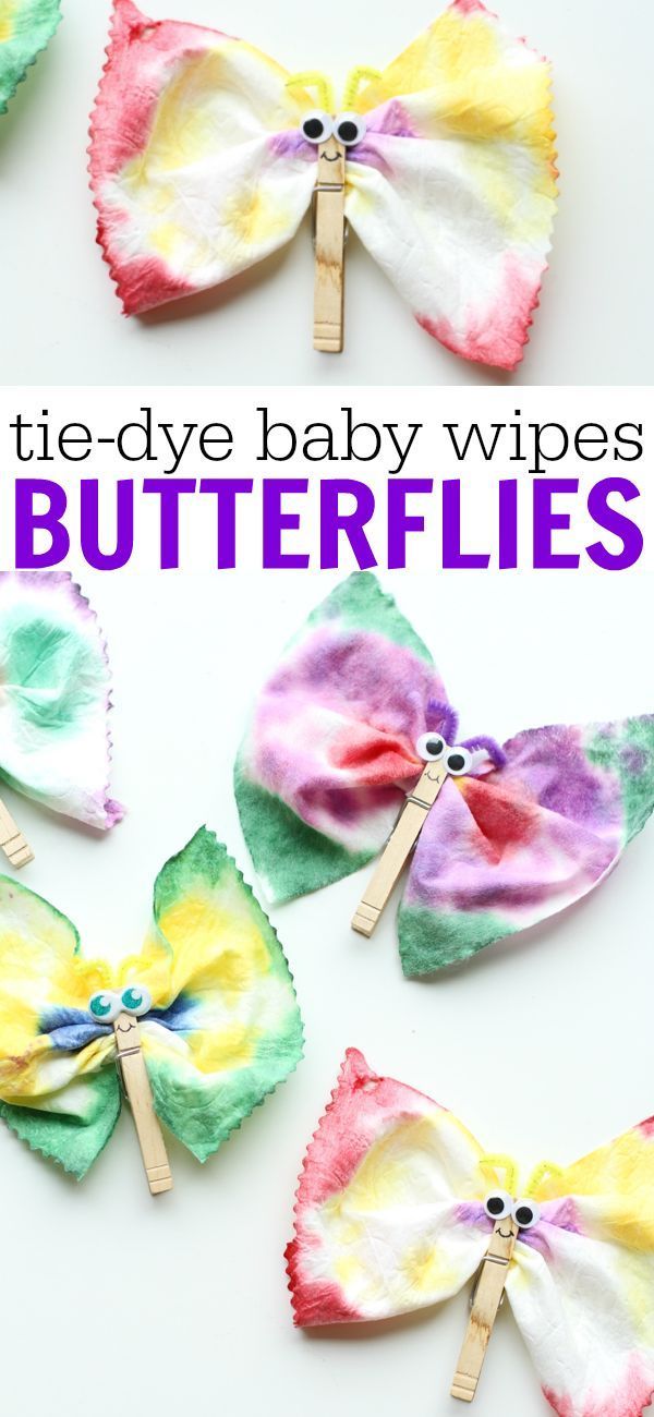 Tie-Dye Baby Wipes Butterflies:  Such a fun and easy art project for kids!