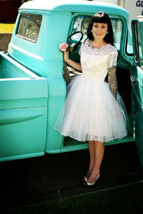 Vintage 50s Wedding Dress wedding car #retro wedding … Wedding ideas for brides, grooms, parents planners …