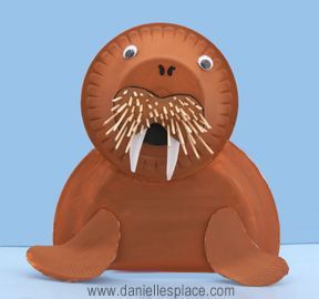 Walrus Styrofoam Bowl and Plate Craft for Kids (also link to plastic bottle walrus)