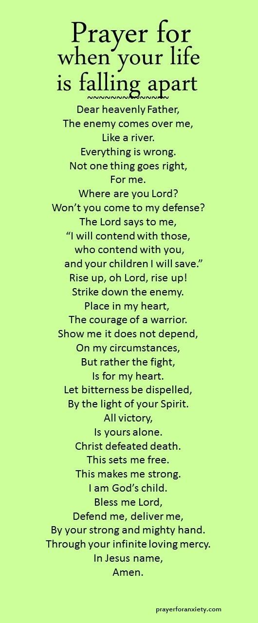 When it seems as if your life is falling apart, this prayer can encourage you to seek God. Many times the true battle is about how