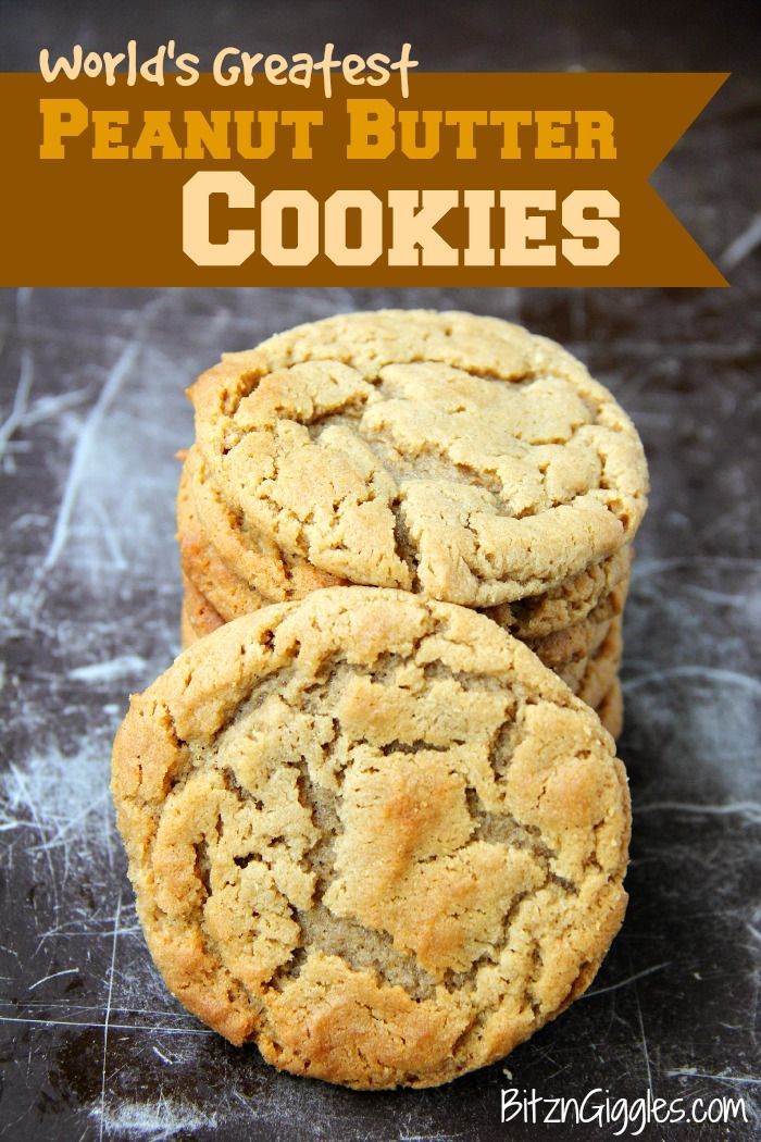 World’s Greatest Peanut Butter Cookies – Melt-in-your-mouth delicious peanut butter cookies. Husband requests these over and over,