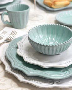 yes to this lovely coastal nautical china for a lovely sweet beachy table dressing… love the light aqua blue to this and the