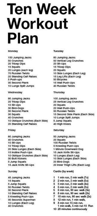10 Week Workout Plan