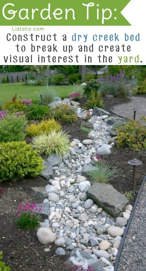 20 Insanely Clever Gardening Tips And Ideas…May be good to do this where the spring spills over…guide away from driveway.