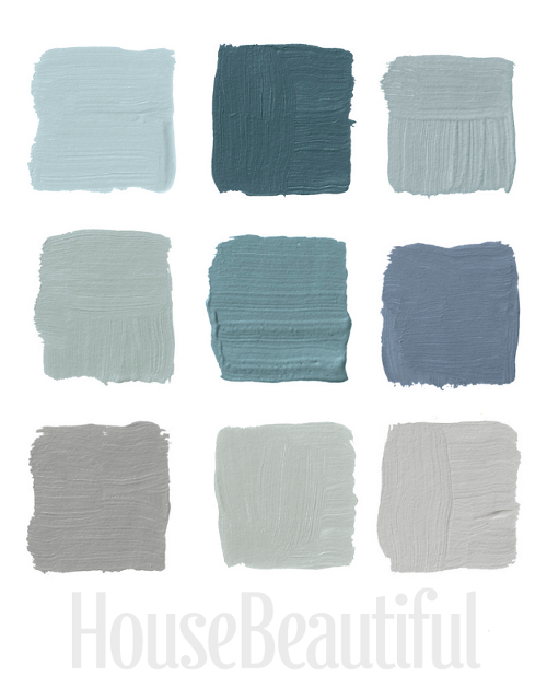 26 designers pick their favorite grays. Some fantastic colors like Farrow and Ball claydon blue 87