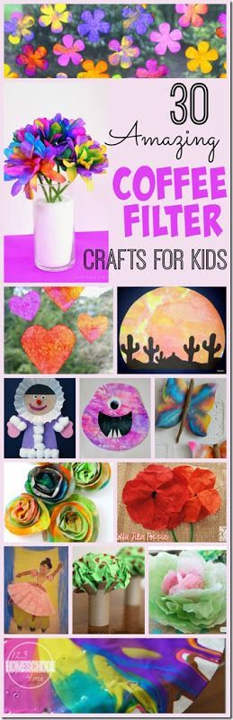 30 Amazing Coffee Filter Crafts for Kids – lots of really fun and creative kids activities for toddler, preschool, kindergarten,