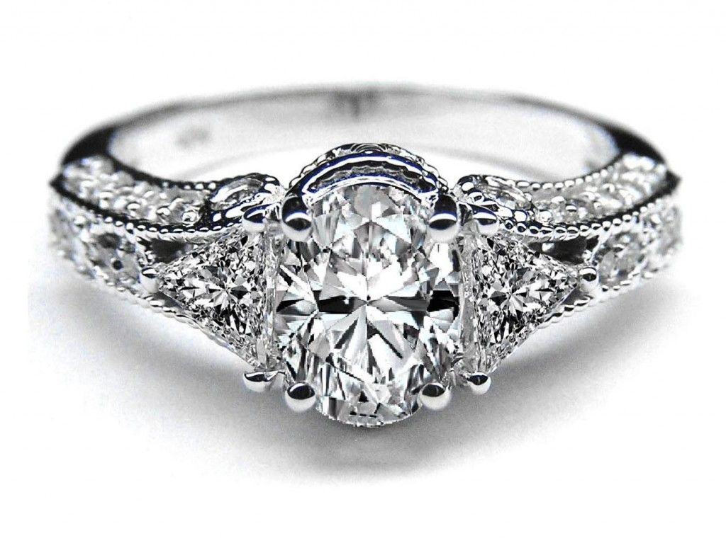 Engagement Ring Vintage Style Oval Diamond ... -   Vintage diamond rings