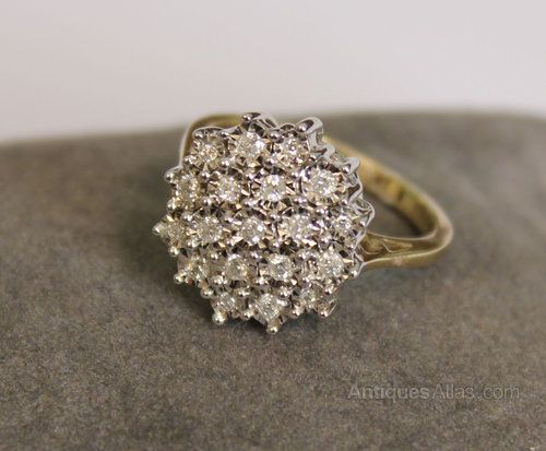 Vintage Diamond Cluster Ring -   Vintage diamond rings
