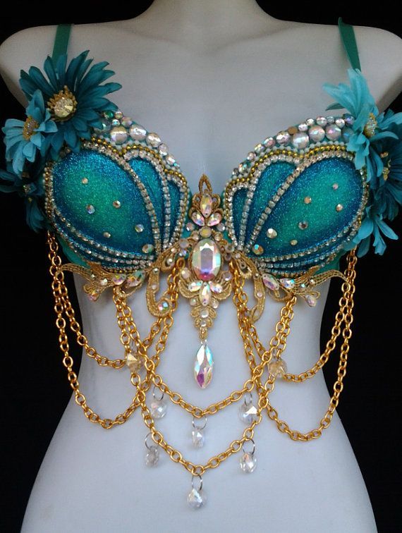 Aqua and gold Mermaid bra by RevoltCouture on Etsy ** * * To place an order for something similar or custom made, please contact