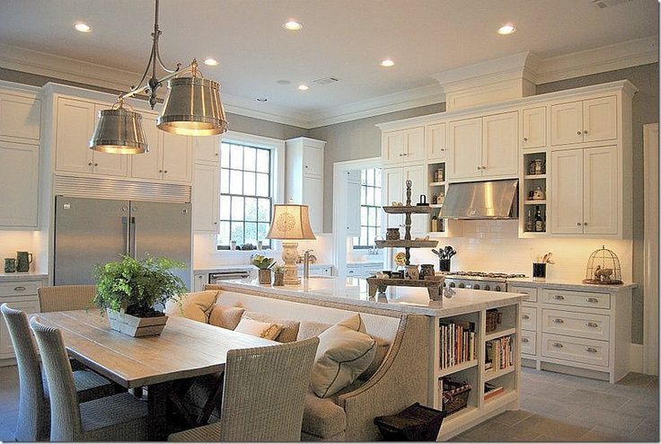 Beautiful kitchen by Michael Siller featuring the Double Sloane Street Shop Light | CHC5102