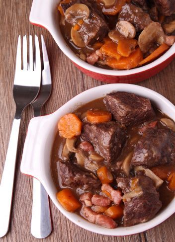 Beef Bourguignon in a pressure cooker- will try, but with thyme instead of basil .(Basil in boeuf bourgignon? are you on crack?)