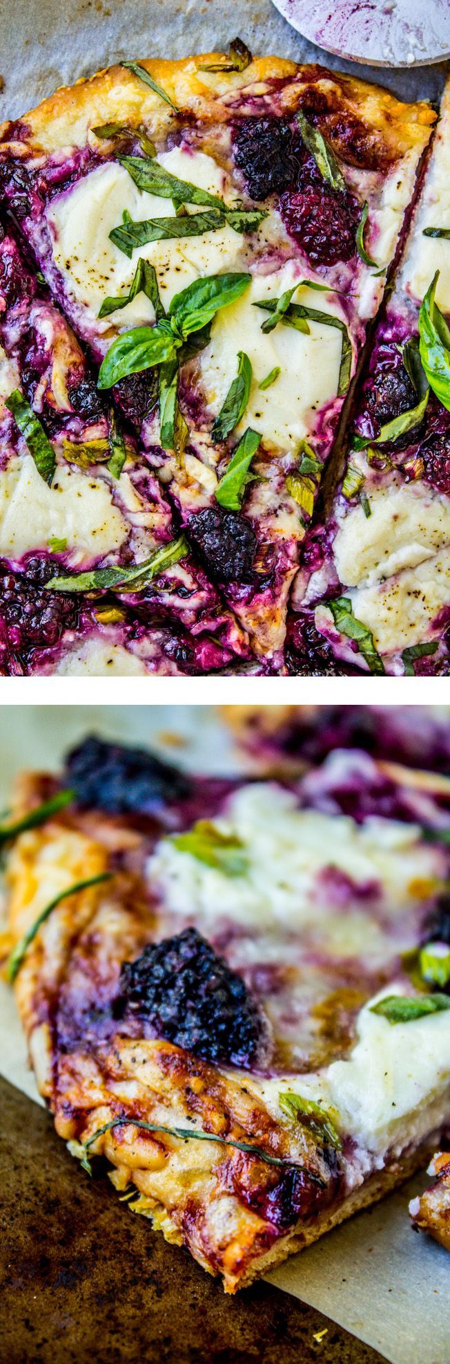 Blackberry Ricotta Pizza with Basil from The Food Charlatan // The perfect EASY summer pizza!