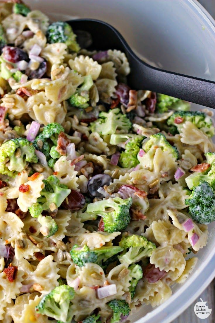 Broccoli and Grape Pasta Salad | by Renee’s Kitchen Adventures – Easy recipe for a fresh broccoli and grape side dish perfect for