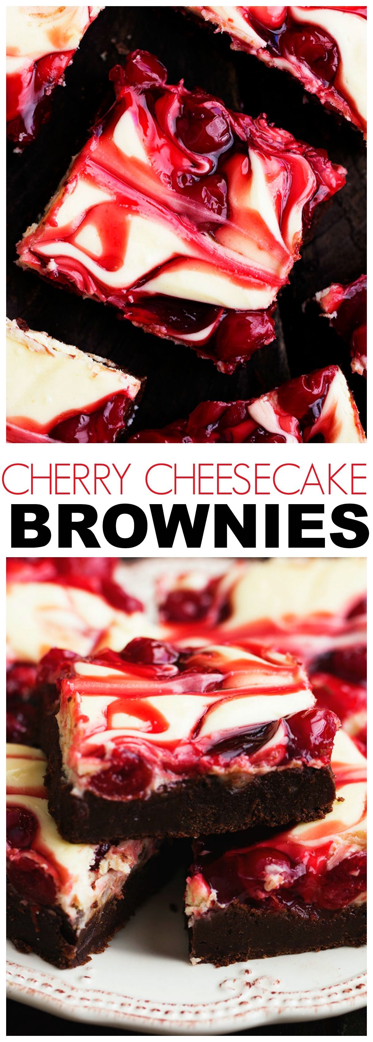 Cherry Cheesecake Brownies are one of the BEST brownies you will make! Three amazing desserts combine in one to bring you a creamy