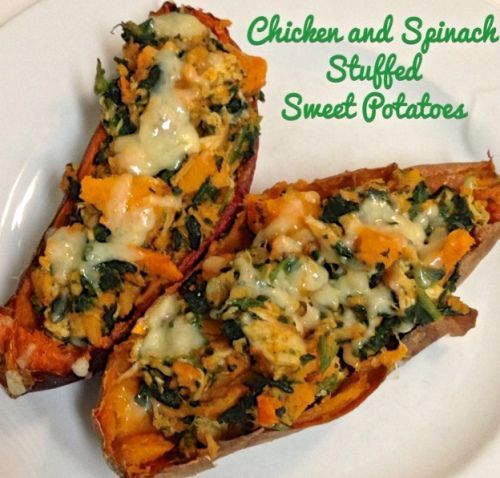 chicken and spinach stuffed sweet potatoes | cooking from the heart