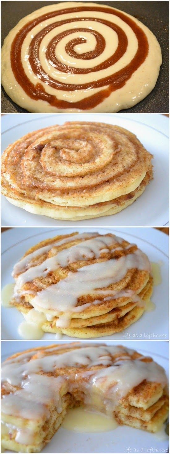 Cinnamon Roll Pancakes ~ These pancakes are FABULOSITY! I’ve now made them 3 weekends in a row because they’re SO good!