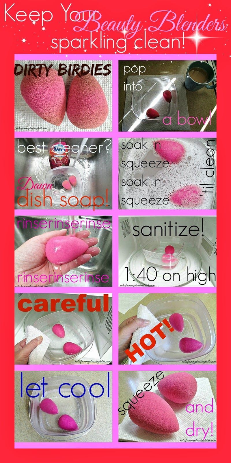 Cleaning makeup sponges