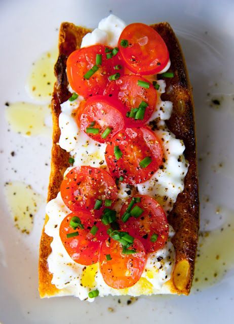 Cottage Cheese and Tomato on Breakfast Baguette
