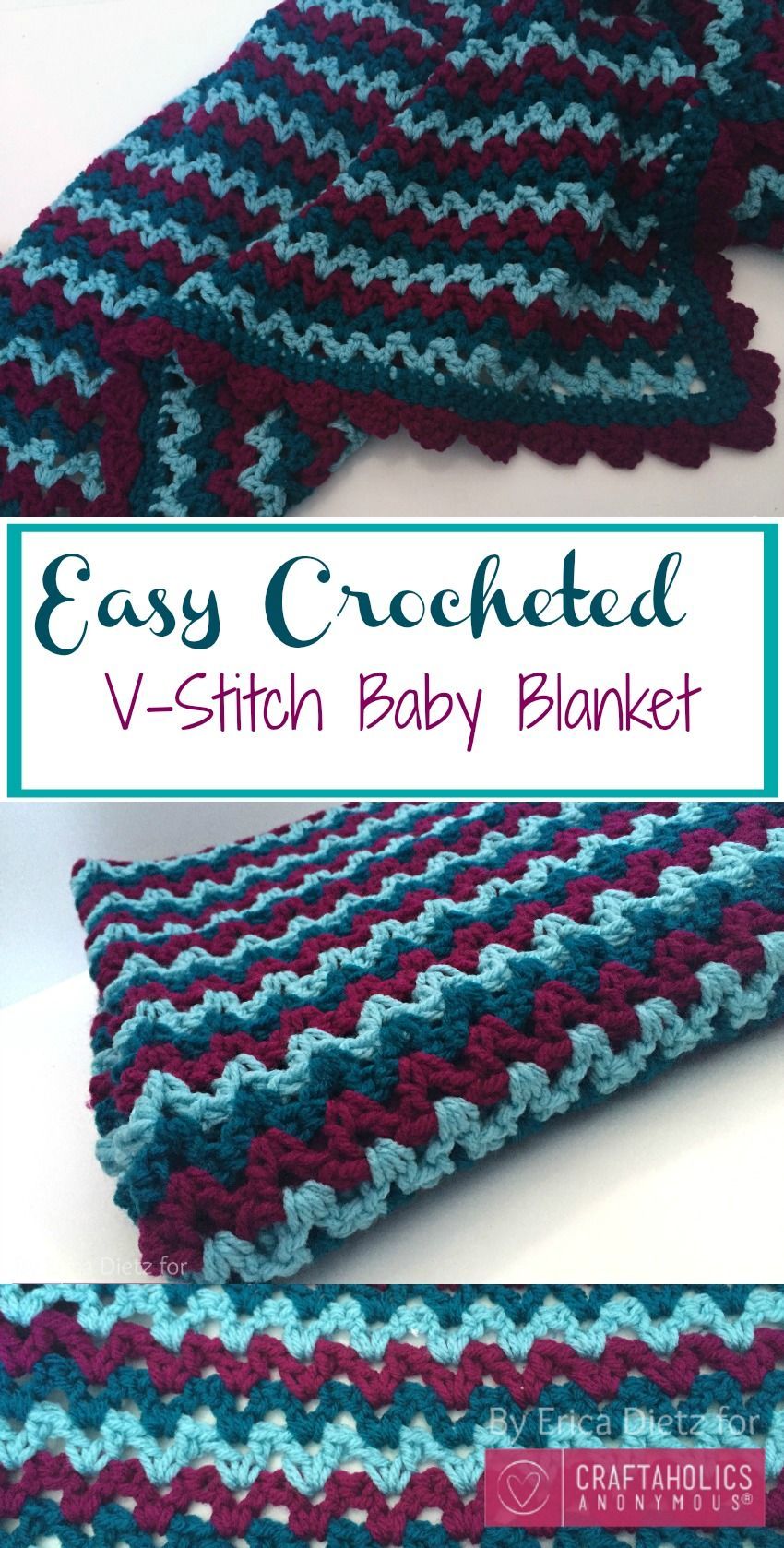 Craftaholics Anonymous® | DIY Crochet Baby Blanket. You could make it in different colors for your nursery.