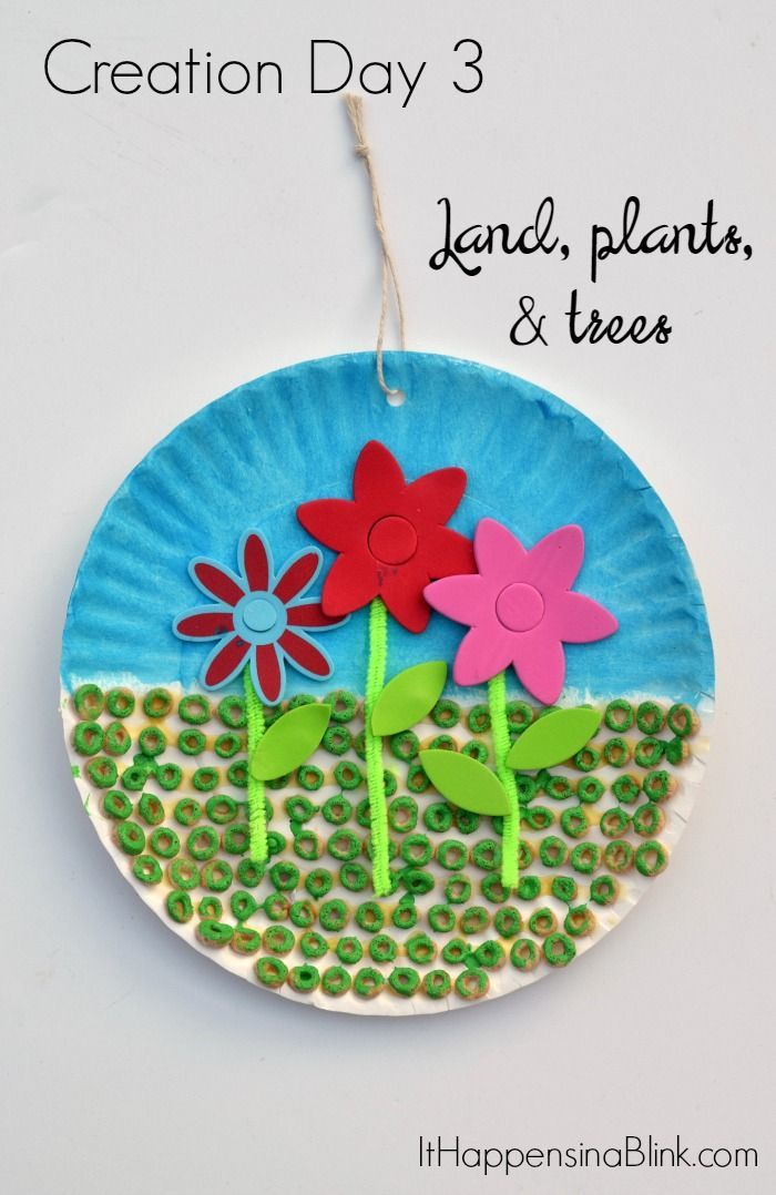 Creation Day 3 Land and Flowers Craft  |  A kid’s craft centered around the third day of creation. Great for Sunday School,