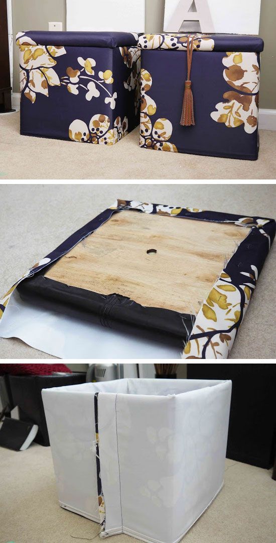 DIY Custom Storage Ottomans | Click Pic for 25 DIY Small Apartment Decorating Ideas on a Budget | Organization Ideas for Small