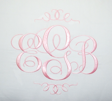 Elegant Monogram Font by Applique Corner….absolutely gorgeous! HAVE THIS and use it on my custom-made children’s wear.  Perfect